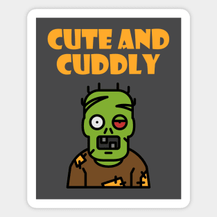 Cute and Cuddly Creepy Green Monster Dark Color Magnet